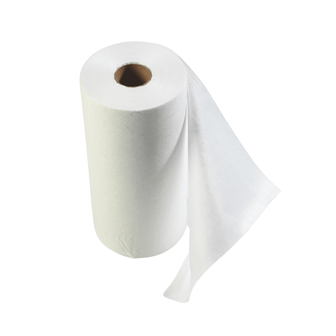 White Disposable Non-woven Microfibre Wipes on a Roll