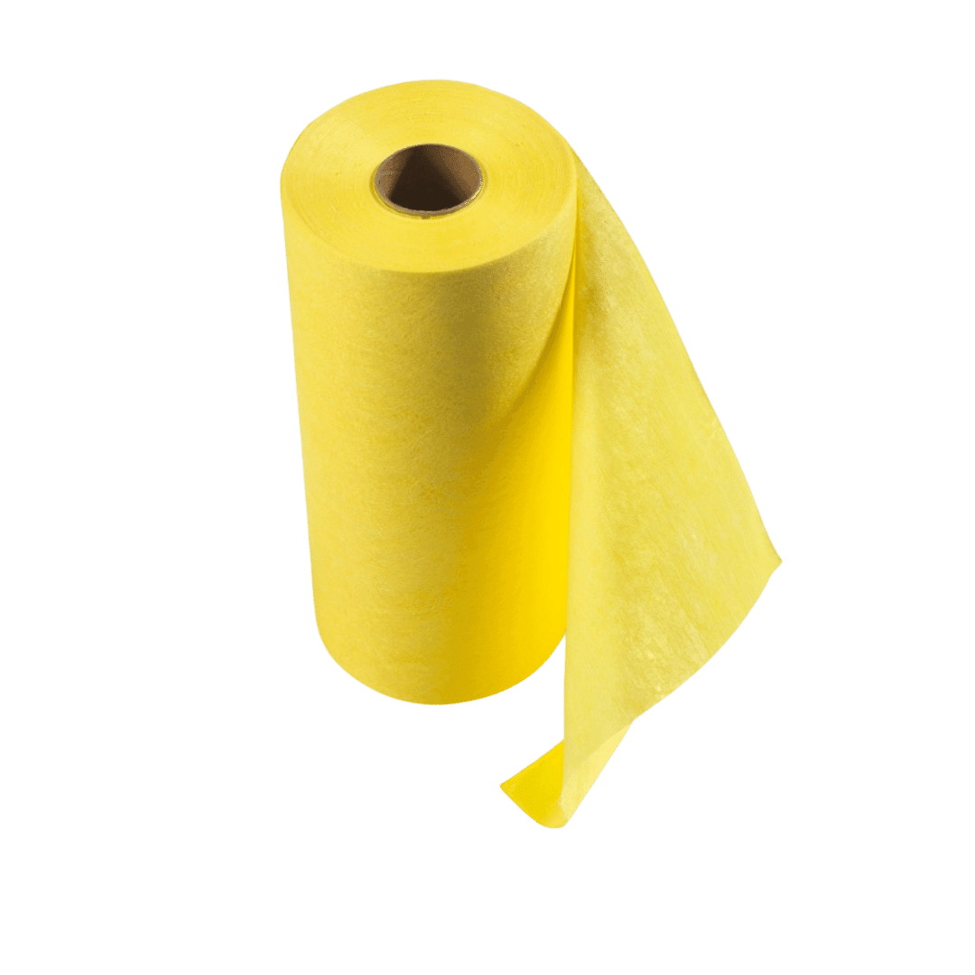 Yellow Disposable Non-woven Microfibre Wipes on a Roll