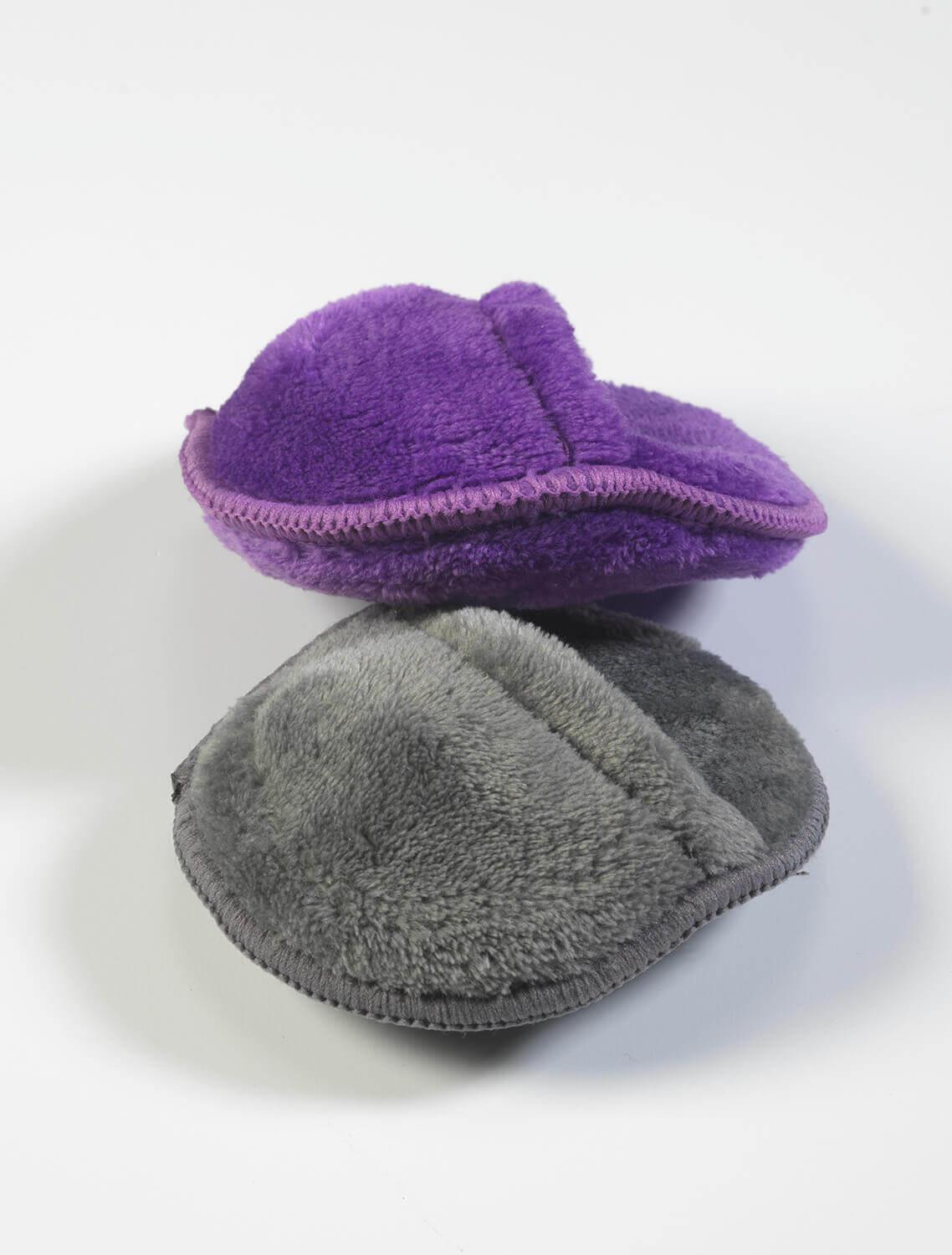 Whisper Soft Applicator Pads with finger pocket in Purple & Grey