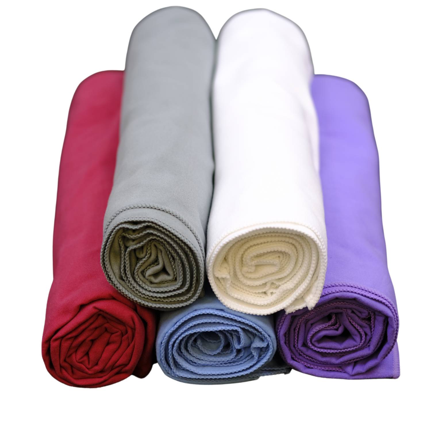 All Microfibre Sports/Beach Towels in Grey, White, Red, Blue & Purple