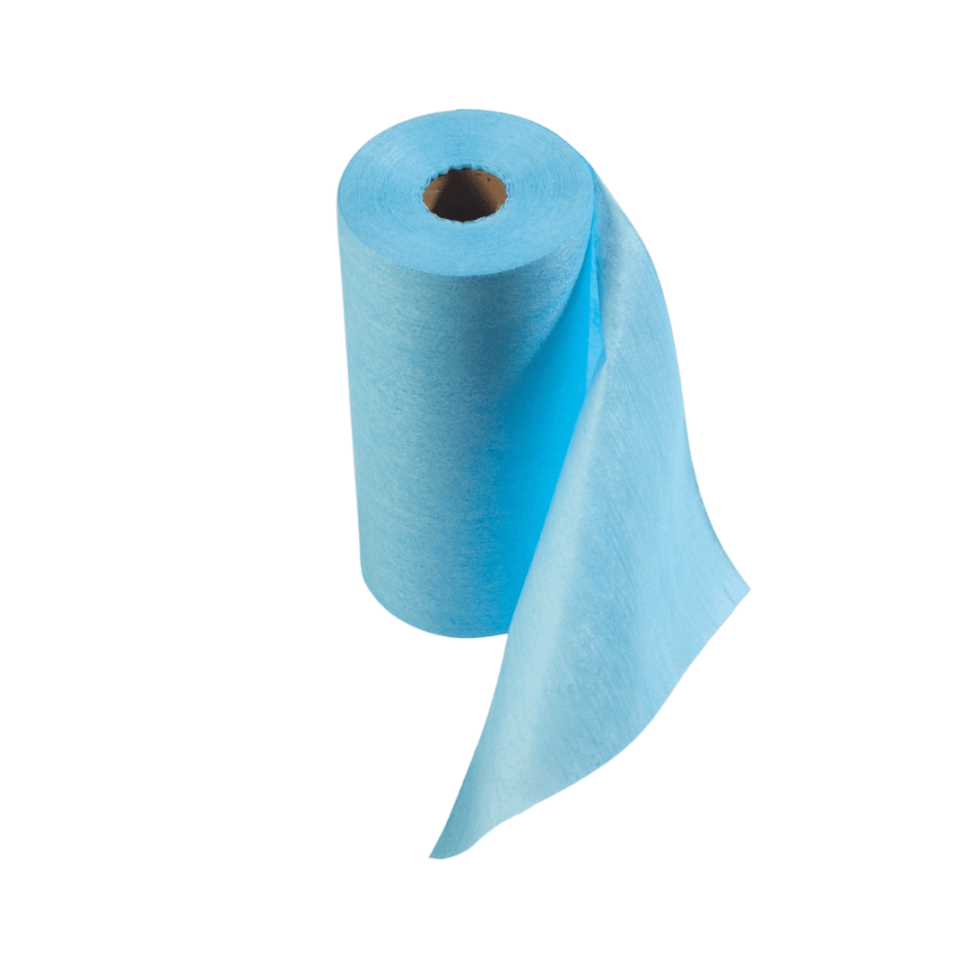 Blue Disposable Non-woven Microfibre Wipes on a Roll 