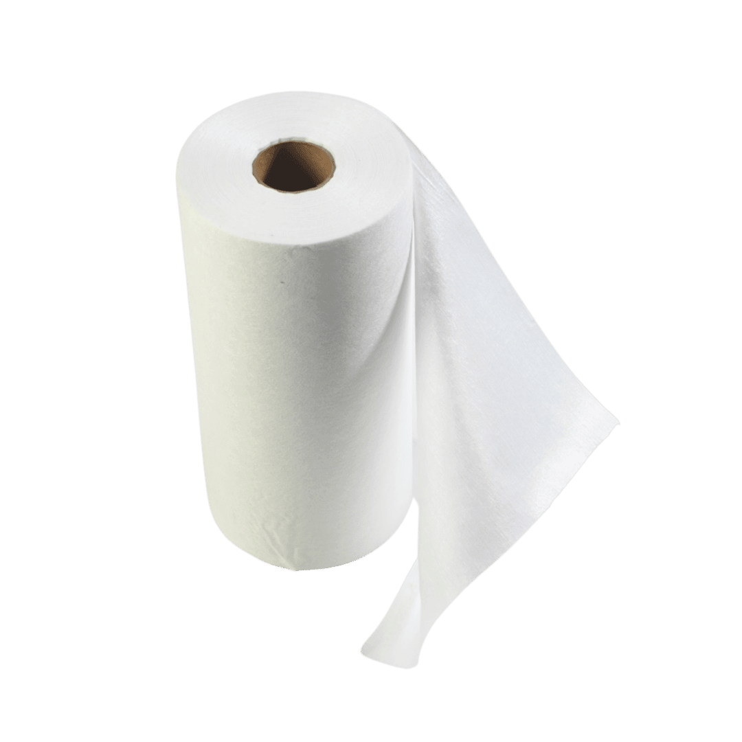 White Disposable Non-woven Microfibre Wipes on a Roll 