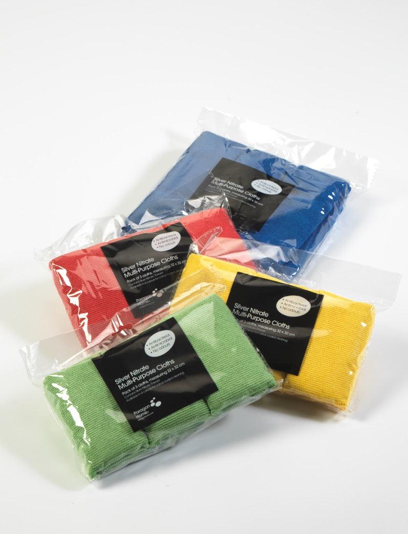 All Colours of Silver Nitrate Multi-purpose Cloths in Green, Yellow, Red & Dark Blue